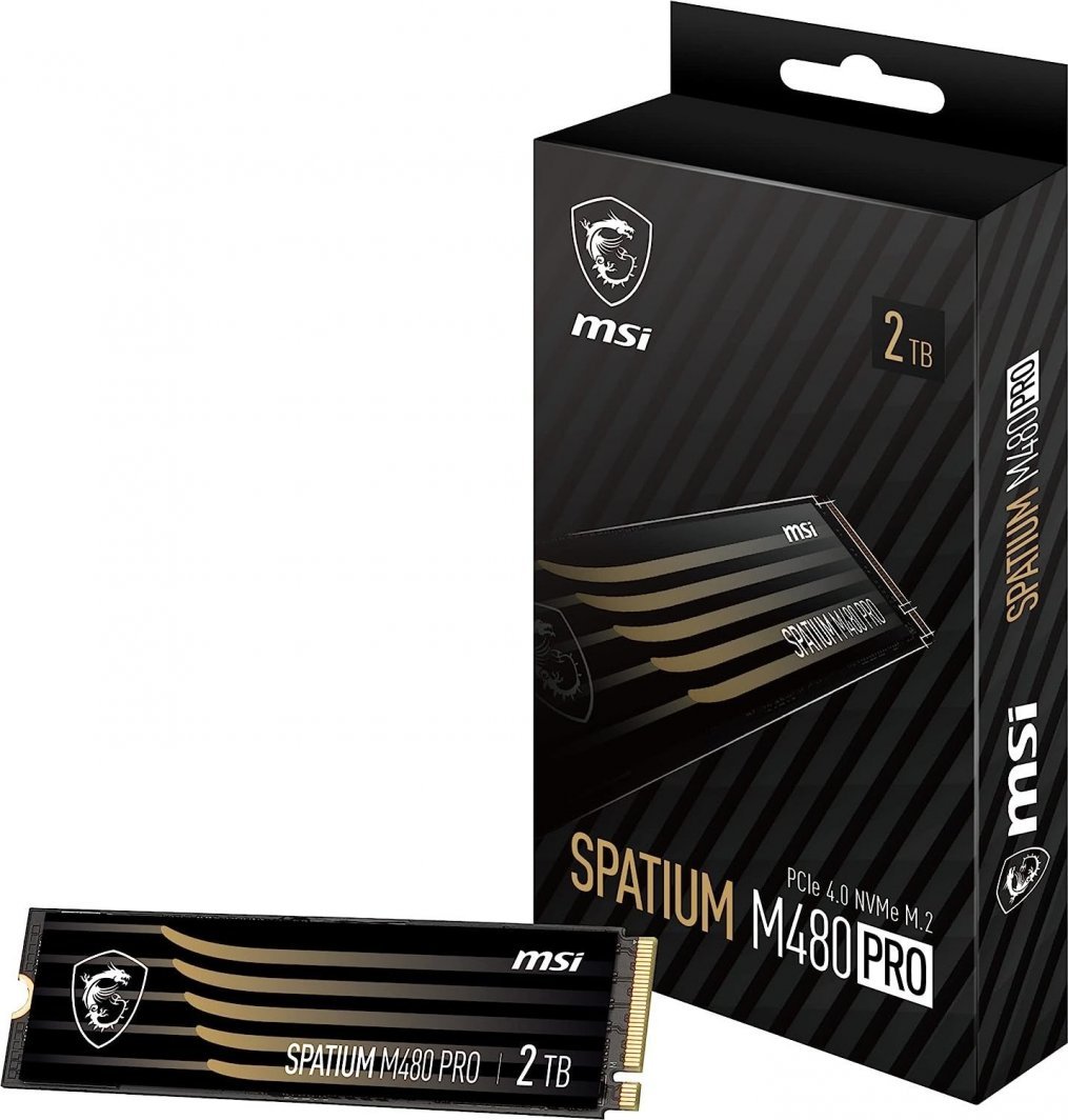 MSI Spatium M480 Pro SSD, 2TB, M.2 2280 PCI-E x4 Gen4 NVMe - Thumbnail 5