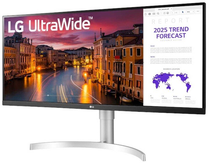 LG 34WN650-W Monitor, 34 inch, White / Black / Silver - Thumbnail 2