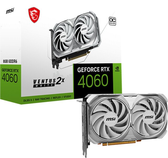 MSI GeForce RTX 4060 Ventus 2X Graphics Card, White, 8GB GDDR6 - Thumbnail 5