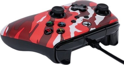 PowerA Enhanced Red Camo Controller, Wired, White / Red - Thumbnail 5