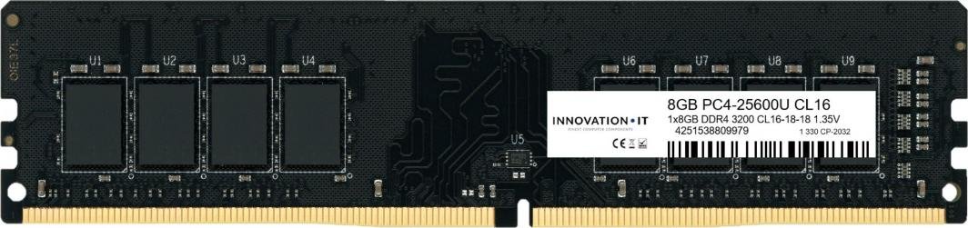 Innovation IT DDR4 Memory, 8 GB, 3200 MHz, CL16, Inno8G3200S - Image 1