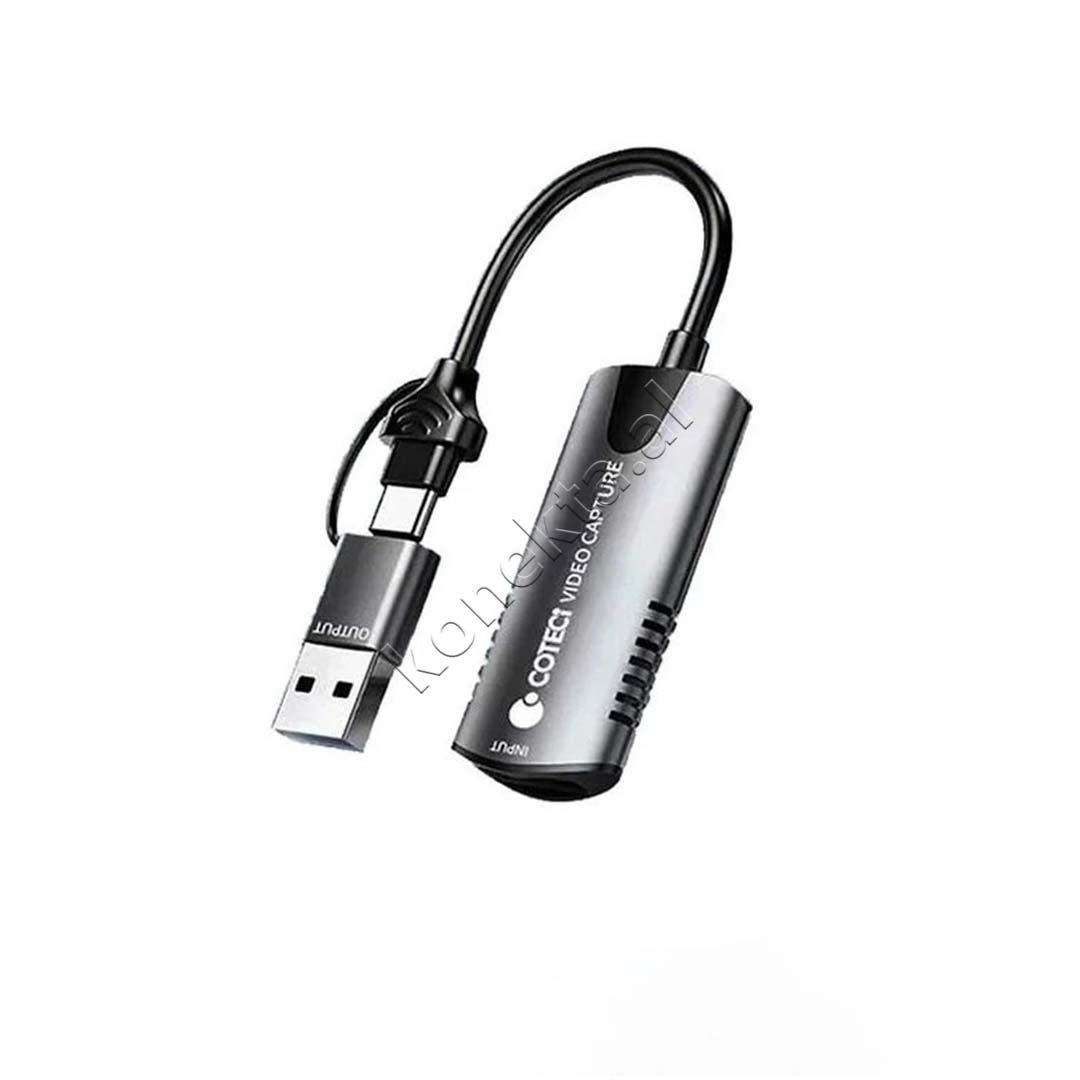 Coteci Adaptor Me Porte HDMI, Usb-A Dhe Usb-C Per Video - Image 1