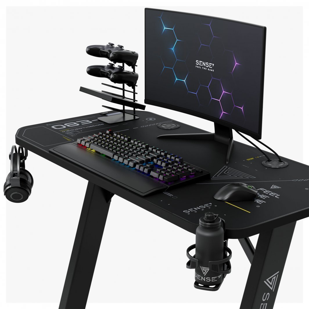 SENSE7 Nomad Cybernetic Table, 120cm x 60cm, Black - Thumbnail 6