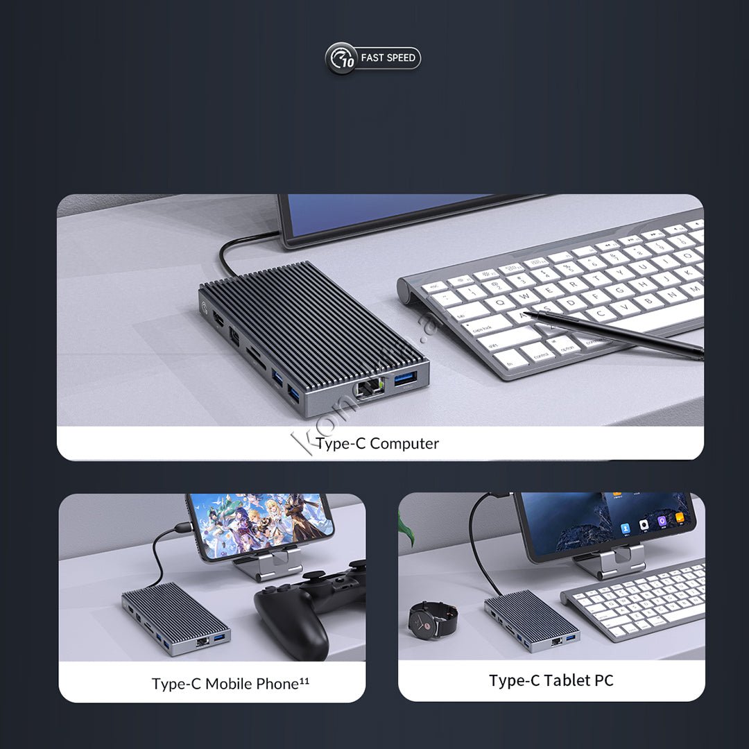 Orico CDH-9N Adapter Hub, 9 Ports, SSD Reader up to 2TB, 10Gbps - Thumbnail 10