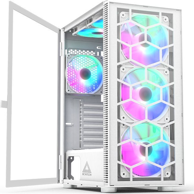 Montech X3 TG RGB Case, White, Midi Tower - Thumbnail 6