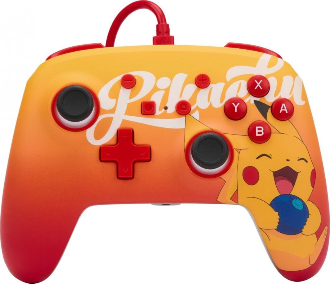 PowerA Pokemon Oran Berry Pikachu Controller, Red, Wired - Image 1