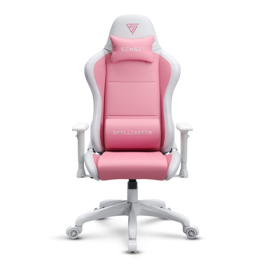 SENSE7 Spellcaster FUKU Chair, Material+Leather, Pink/White - Thumbnail 2