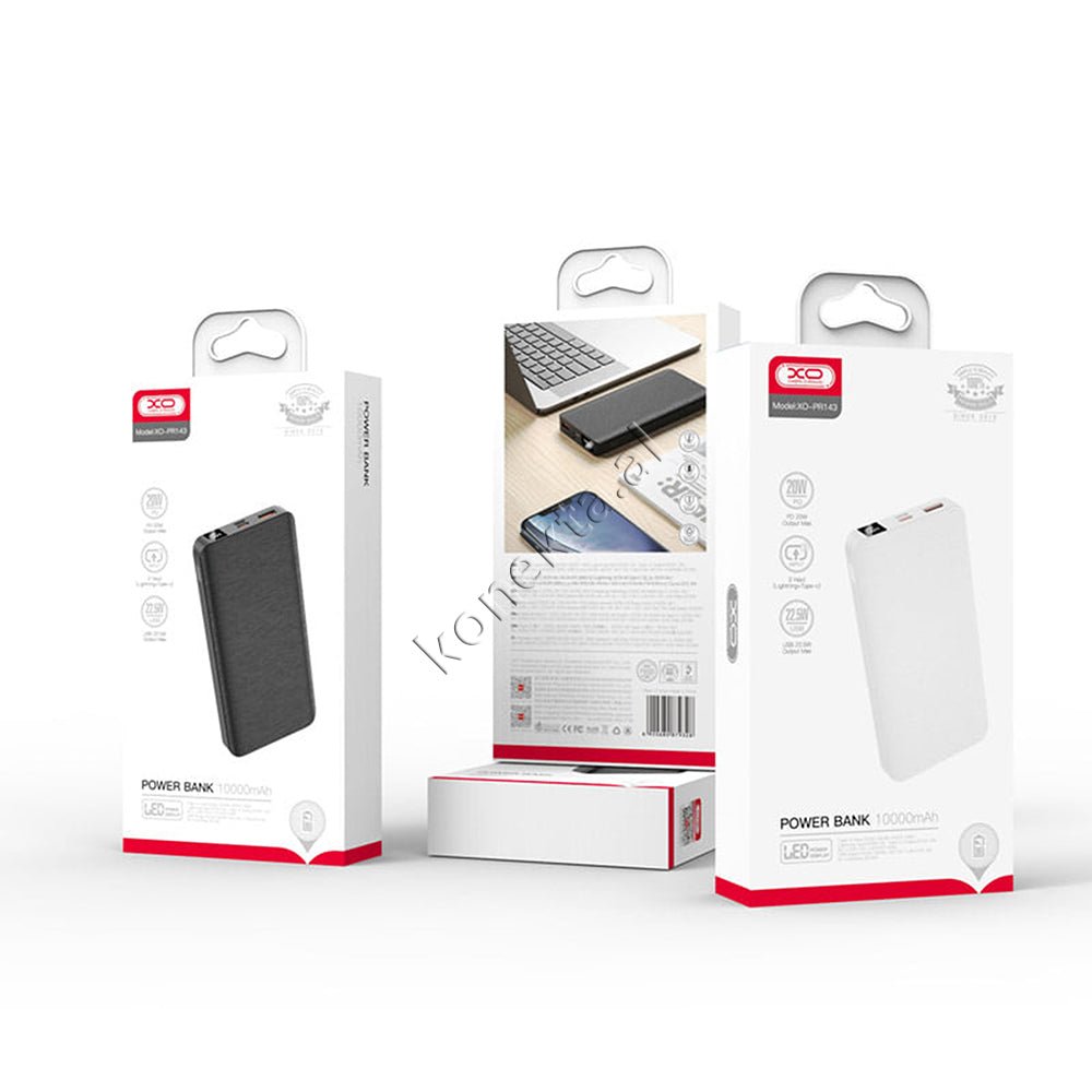 XO 10000mAh External Battery, Black / White, 2 Ports - Thumbnail 2