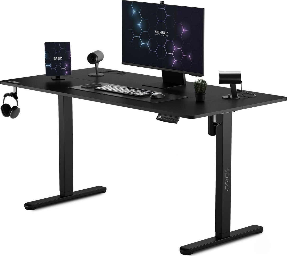 SENSE7 Nojo Gaming Table, 140cm x 70cm, Black - Image 1