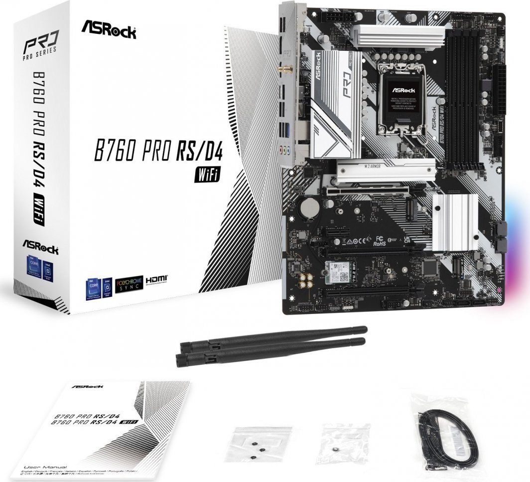 ASRock B760 PRO RS/D4 WIFI Motherboard, Black - Thumbnail 7