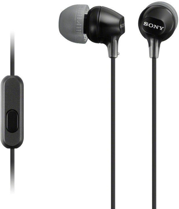 Sony MDR-EX15APB Headphones, Black - Image 1