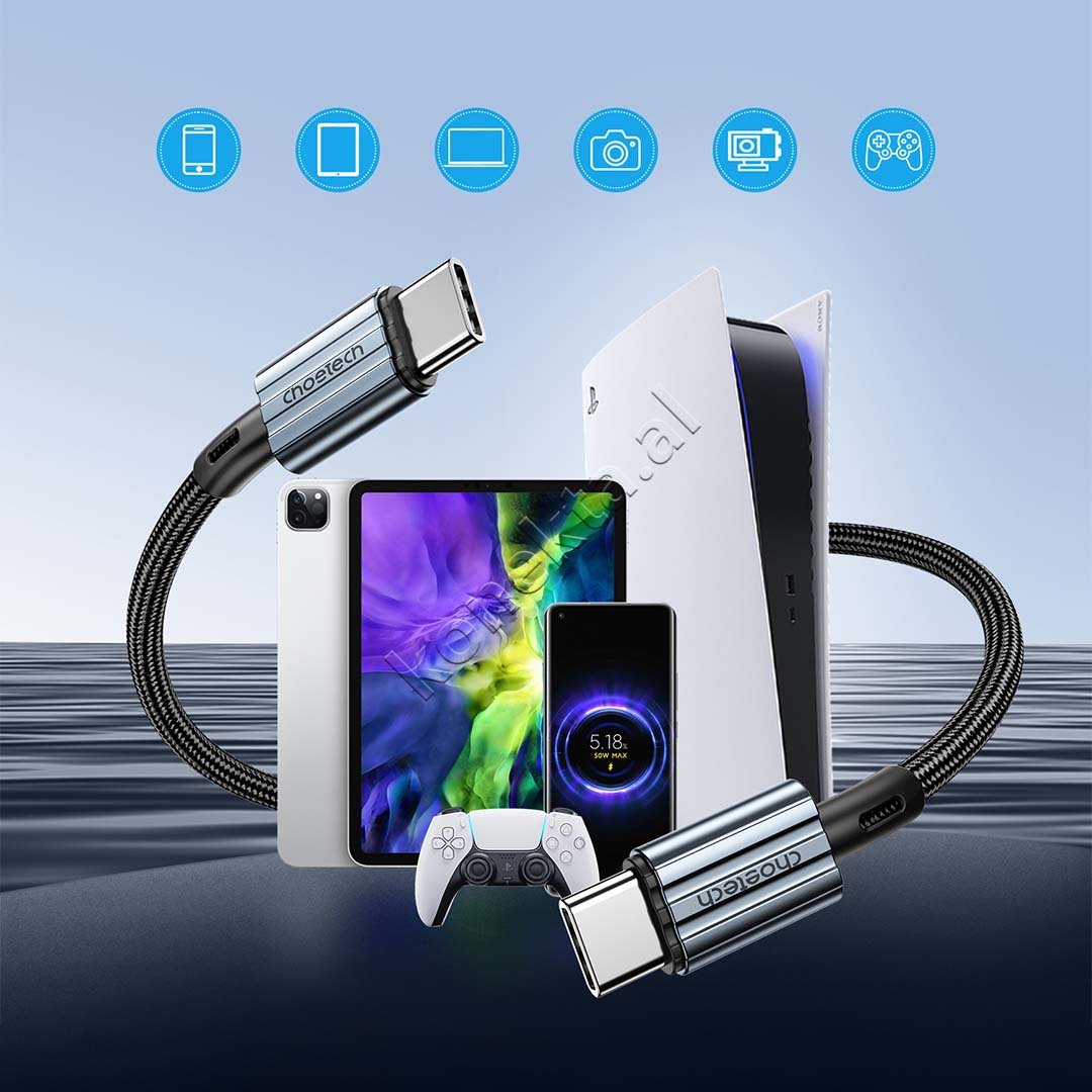 Choetech Type-C Cable, 60W, 1.2m - Thumbnail 3