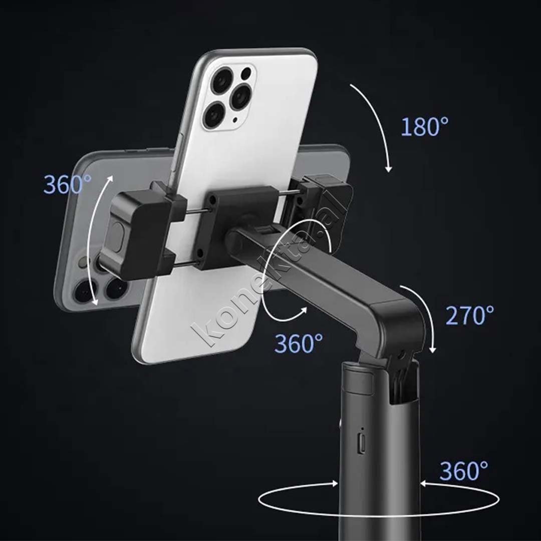 tjetertjeter Tripod Per Telefon Me Sensor Ndjekjeje Inteligjent 360° Me Drite - Thumbnail 5