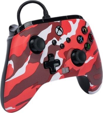 PowerA Enhanced Red Camo Controller, Wired, White / Red - Thumbnail 2