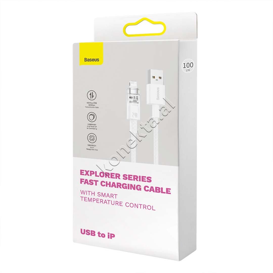 Baseus USB to Lightning Charging Cable, 2m, White - Thumbnail 9