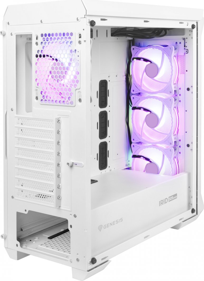 Genesis Irid 505 ARGB Computer Case, White - Thumbnail 4