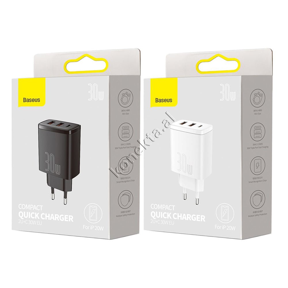 Baseus Fast Charge 30W Charger, 3 Ports - Thumbnail 2
