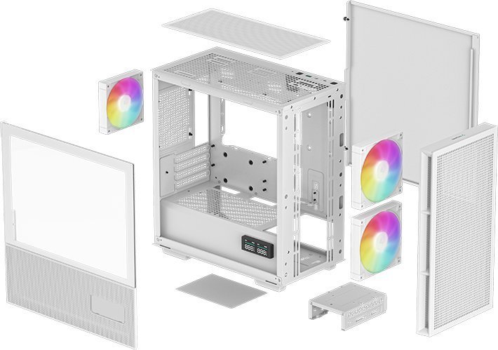Deepcool CH360 ARGB Case, White, Mini Tower - Thumbnail 3