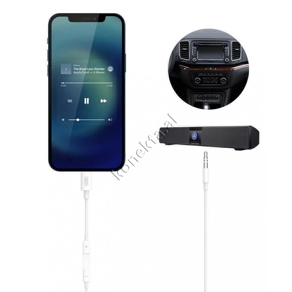 XO Kabell Aux 1m Lightning ose Type-C ne Aux 3.5mm - Thumbnail 8