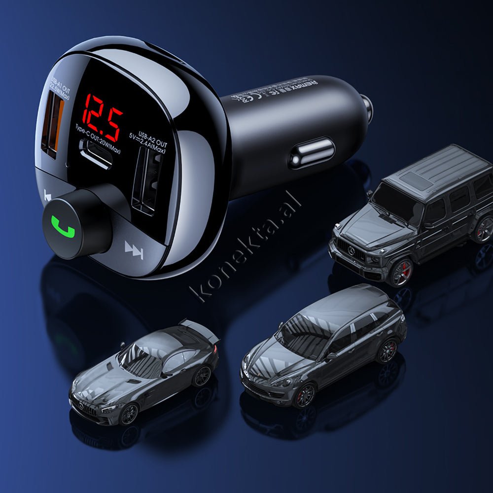 Remax Adaptor Karikimi 54.5W Me Bluetooth, 3 Porta Karikimi Dhe TF Card - Thumbnail 3