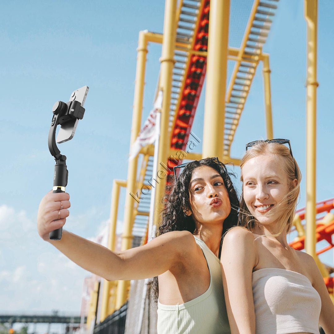MOXOM Gimbal, Selfie Stick, 2 Axis Stabilizer, Black - Thumbnail 4