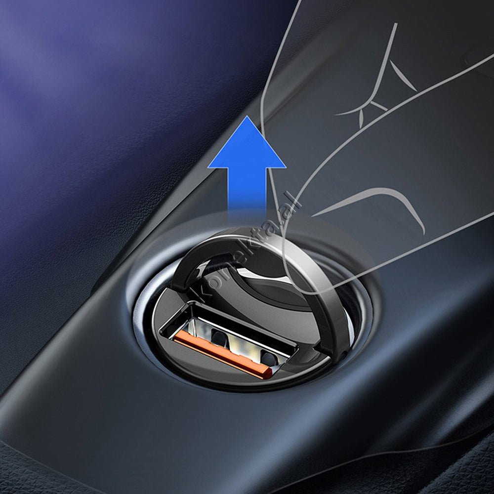 Baseus Mini Car Charger, Grey / Blue - Thumbnail 15