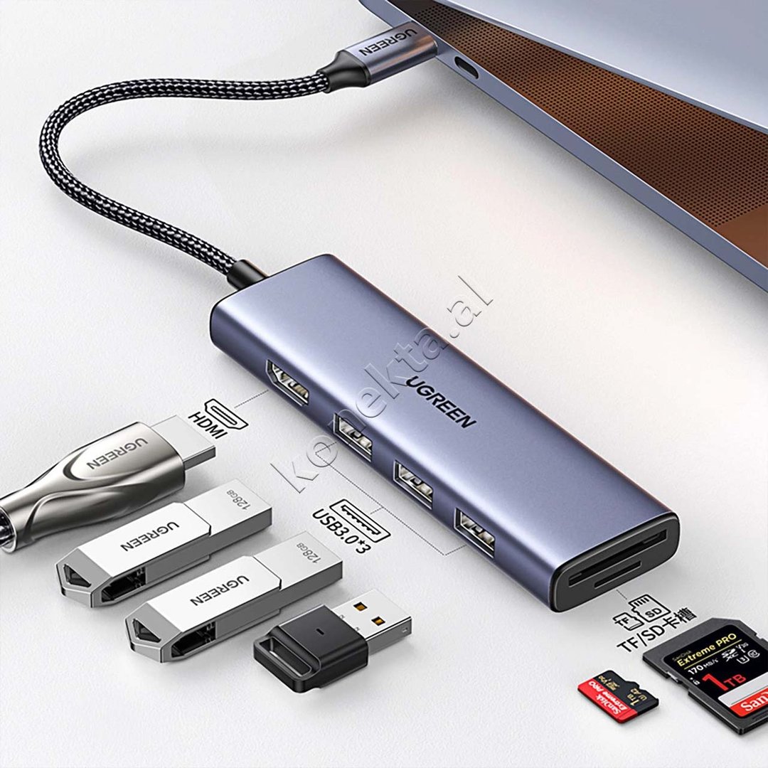 UGreen HUB Adapter Me Shumë Porta 6 në 1 - Thumbnail 5
