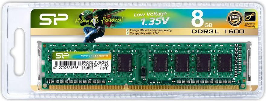 Silicon Power DDR3L Memory, 8 GB, 1600 MHz, CL11, SP008GLLTU160N02 - Thumbnail 2