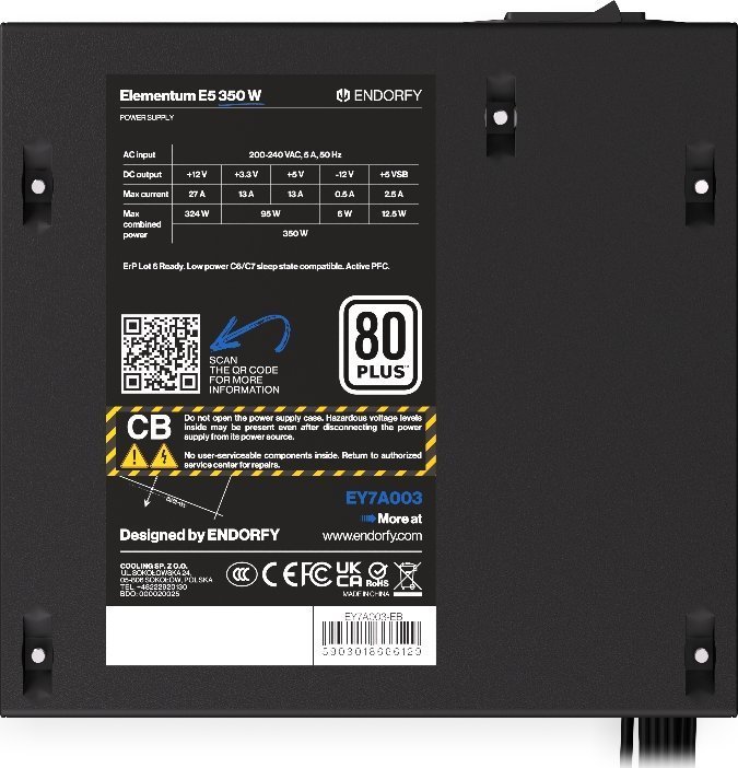 Endorfy Elementum E5 EY7A003 ATX Power Supply, 350W - Thumbnail 6