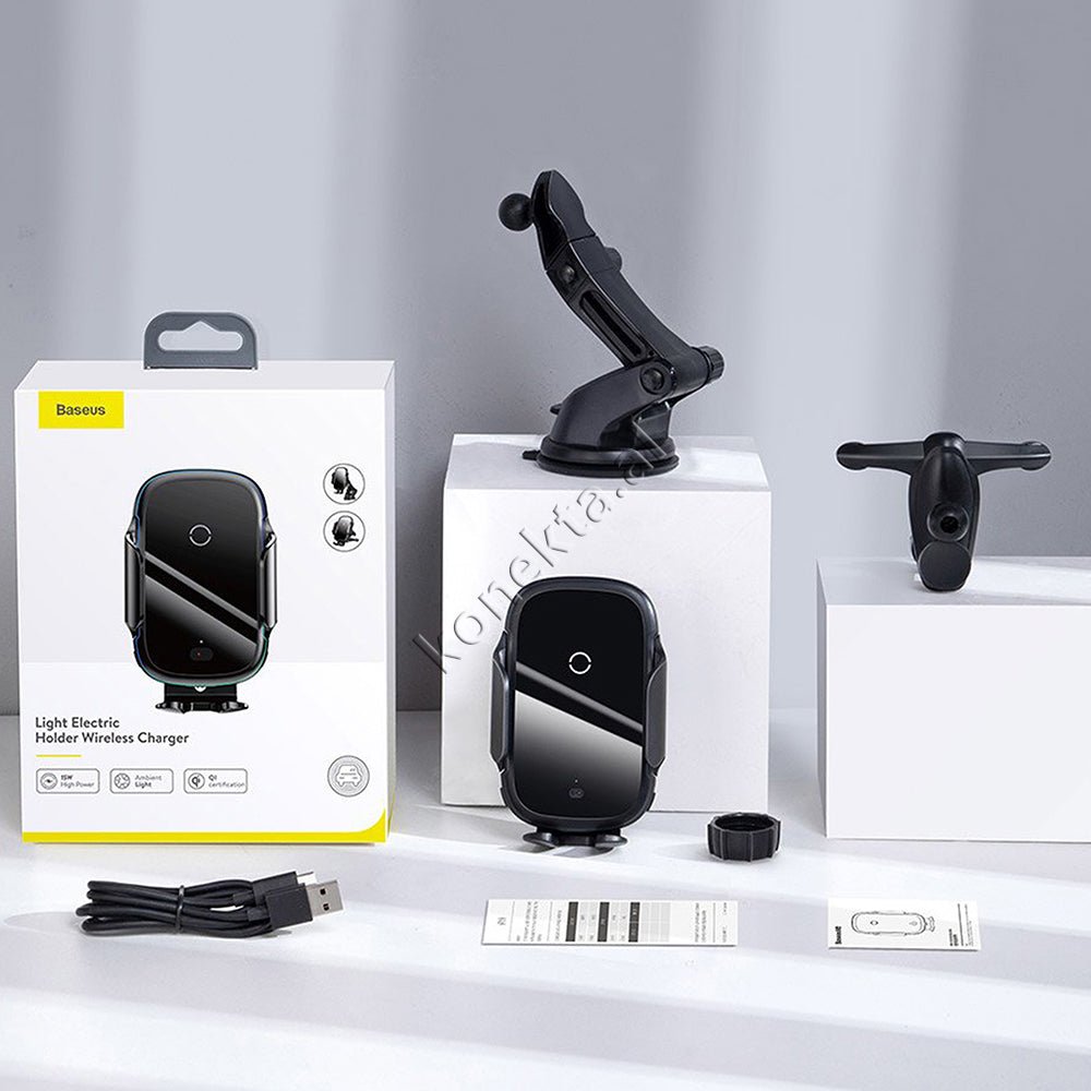 Baseus Mbajtese Celulari Me Sensor Rreze Infra Te Kuqe Per Makine + Karikues Wireless 15w - Thumbnail 15