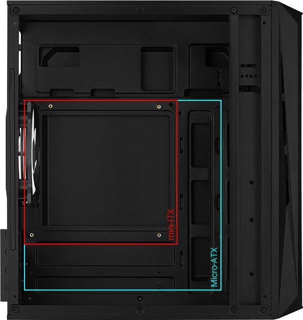 Aerocool CS-107 FRGB Case, Mini Tower - Thumbnail 13