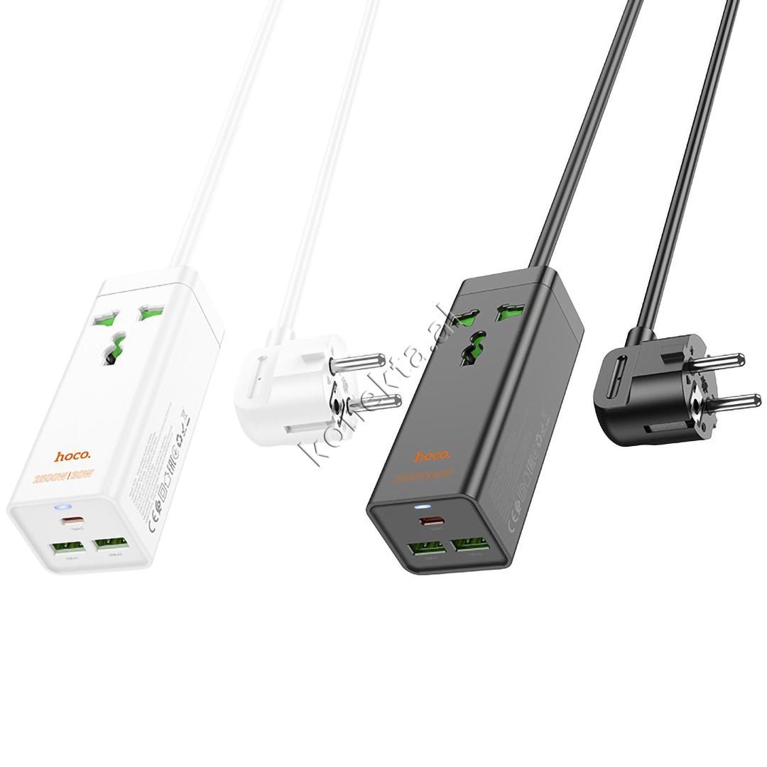 Hoco Charger, 1 Socket, 2 USB Ports, 1 Type-C Port, 30W - Thumbnail 4