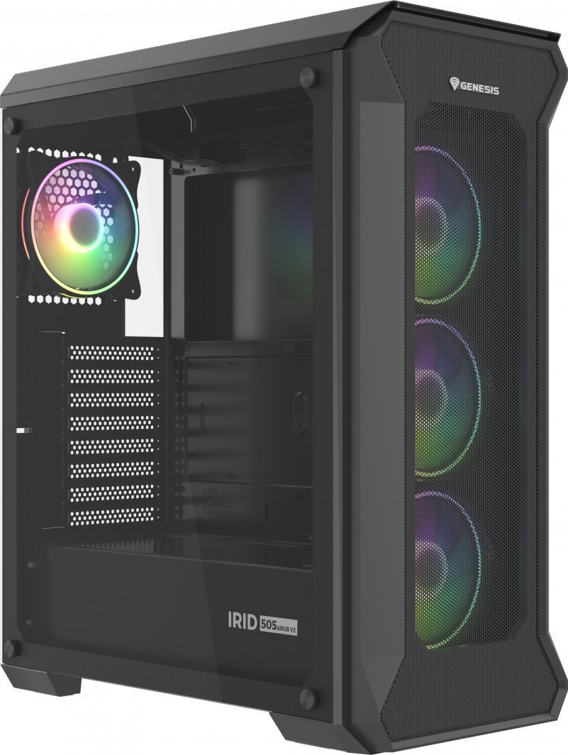 Genesis IRID 505 ARGB V2 Case, Midi Tower - Thumbnail 2