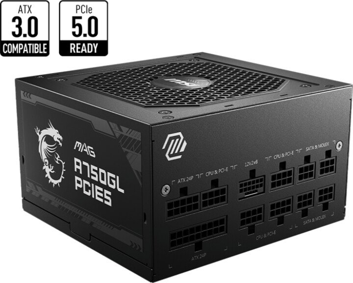 MSI MAG A750GL PCIE5 Power Supply - 750W - Image 1