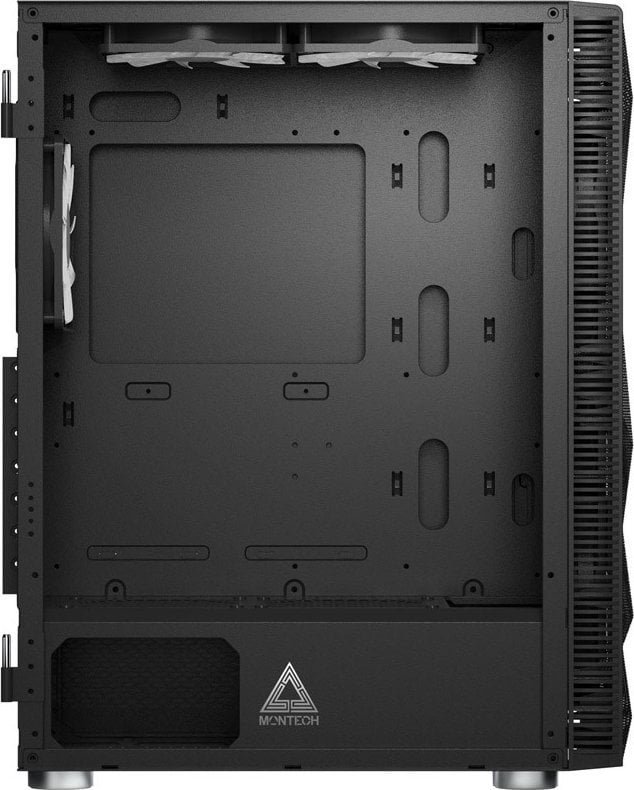 Montech X3 Mesh Mid Tower Case, RGB, Tempered Glass, Black - Thumbnail 2