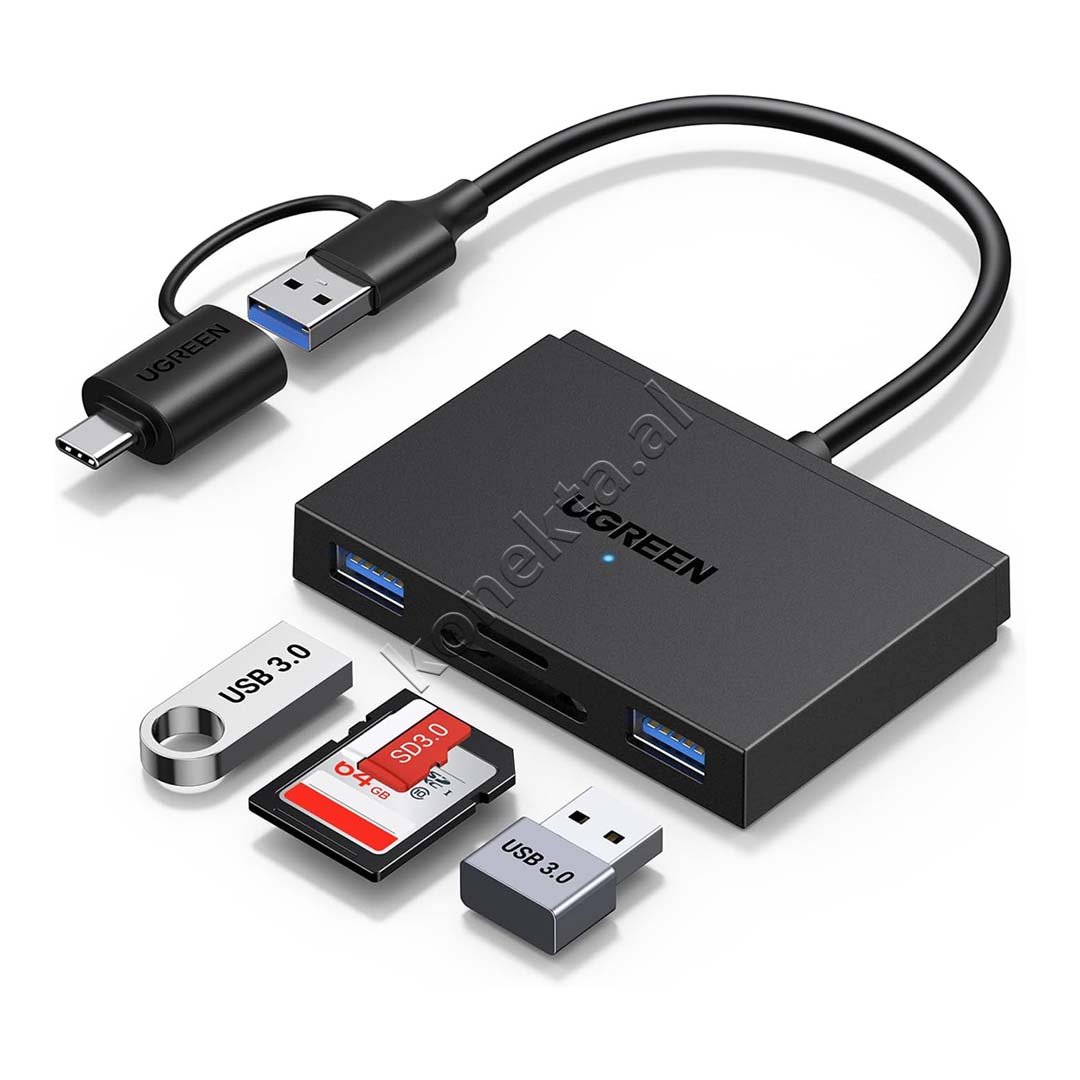 UGreen HUB Adapter 4 Ne 1 Dhe Lexues Karte SD/TF - Image 1