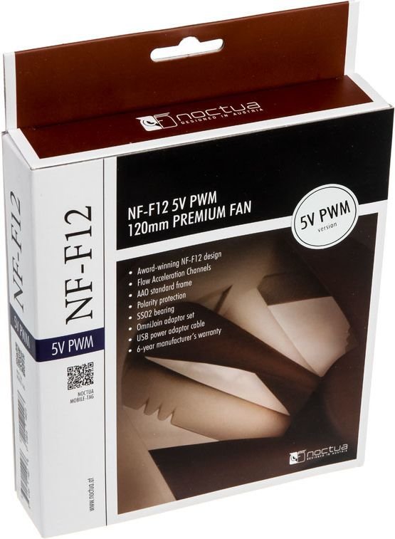 Noctua NF-F12 5V PWM Fan, 120 mm - Thumbnail 6