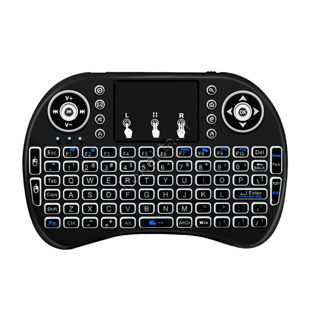 Tjetertjeter i8 Wireless Remote Control, Black, RGB Lighting, Keyboard and Mouse Combo - Image 1