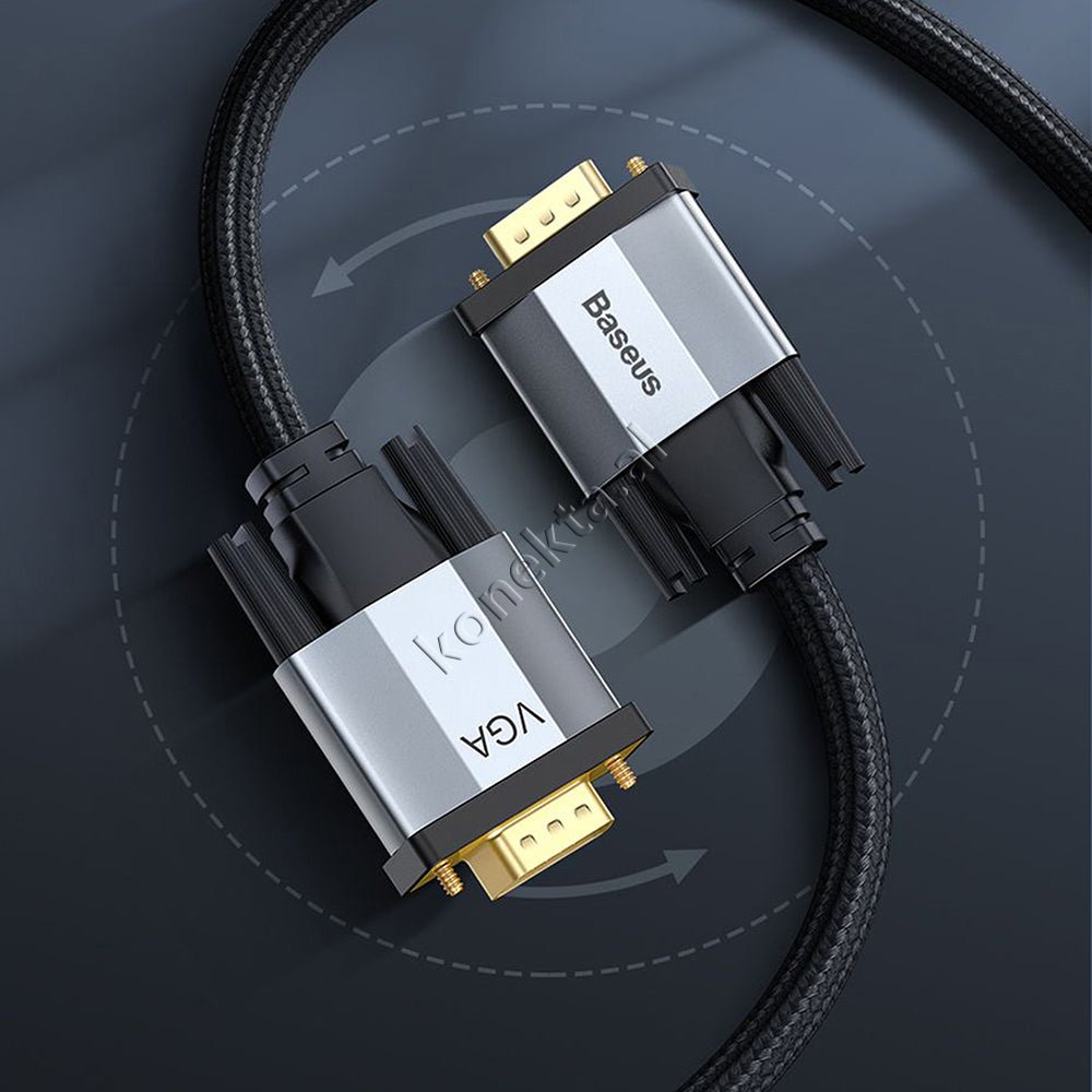 Baseus VGA Cable, 1m / 2m, Gray - Thumbnail 8