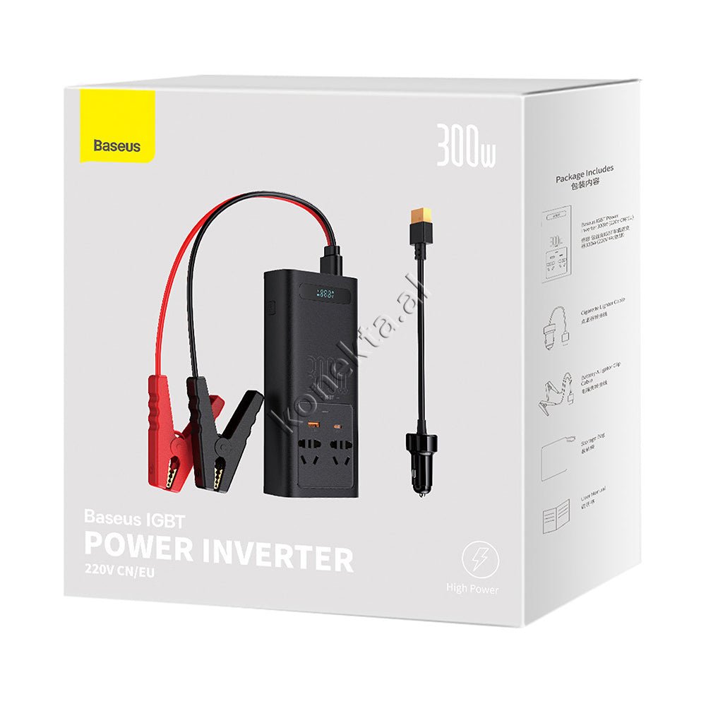 Baseus 300W Energy Converter, Black, 4 Ports - Thumbnail 2