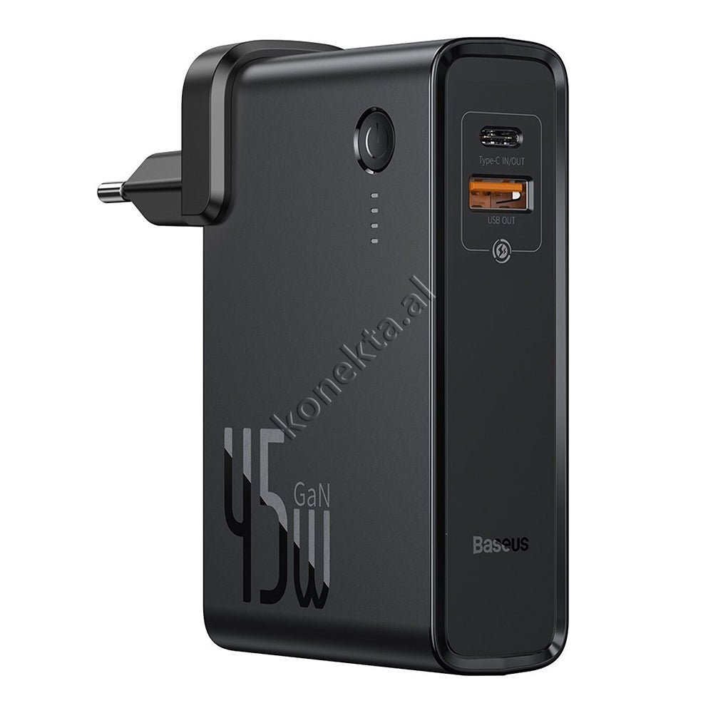 Baseus 2 in 1 Charger and Power Bank, 45W, 10000mAh, Black - Image 1