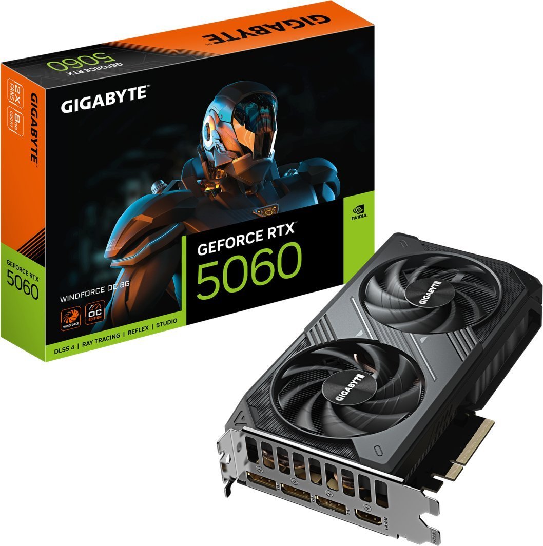 Gigabyte GeForce RTX 5060 Windforce OC 8GB GDDR7 DLSS4 Graphics Card - Image 1
