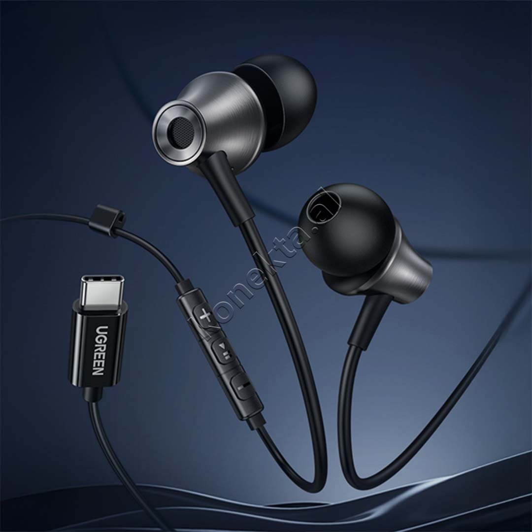 UGreen Type-C Audio Cable Earphones, Black - Thumbnail 3