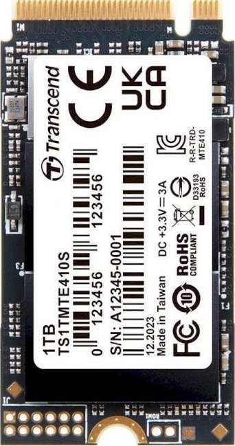 Transcend 410S SSD, 1TB, M.2 2242 PCI-E x4 Gen4 NVMe - Image 1