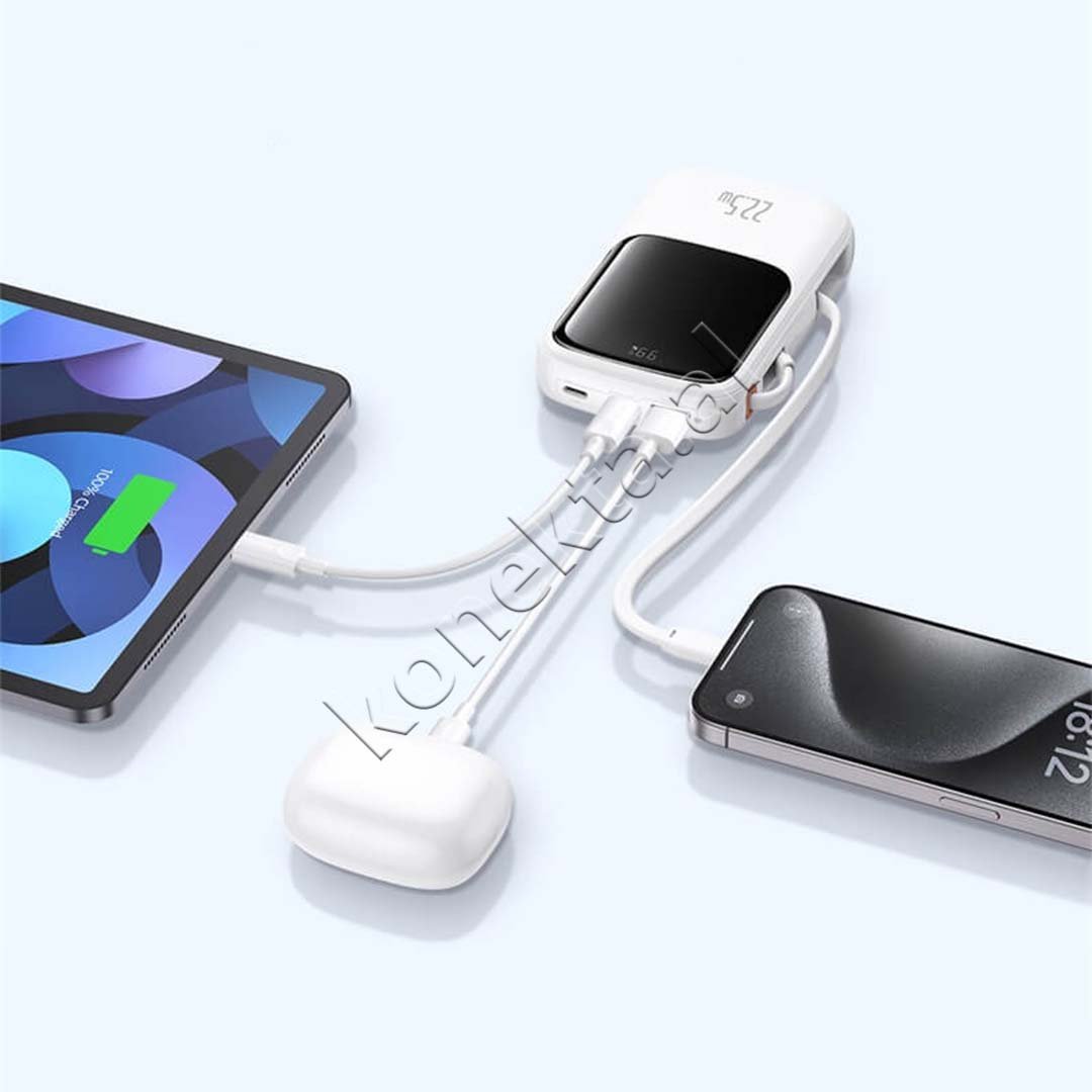 Baseus Wireless Power Bank, 10000mAh, 22.5W, White - Thumbnail 4
