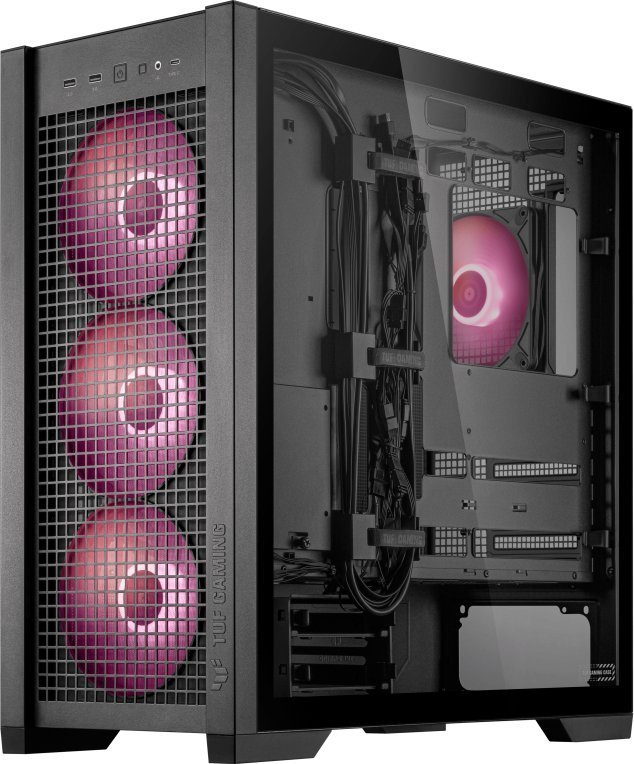 Asus TUF Gaming GT302 TG ARGB Case, Black, Midi Tower - Thumbnail 5