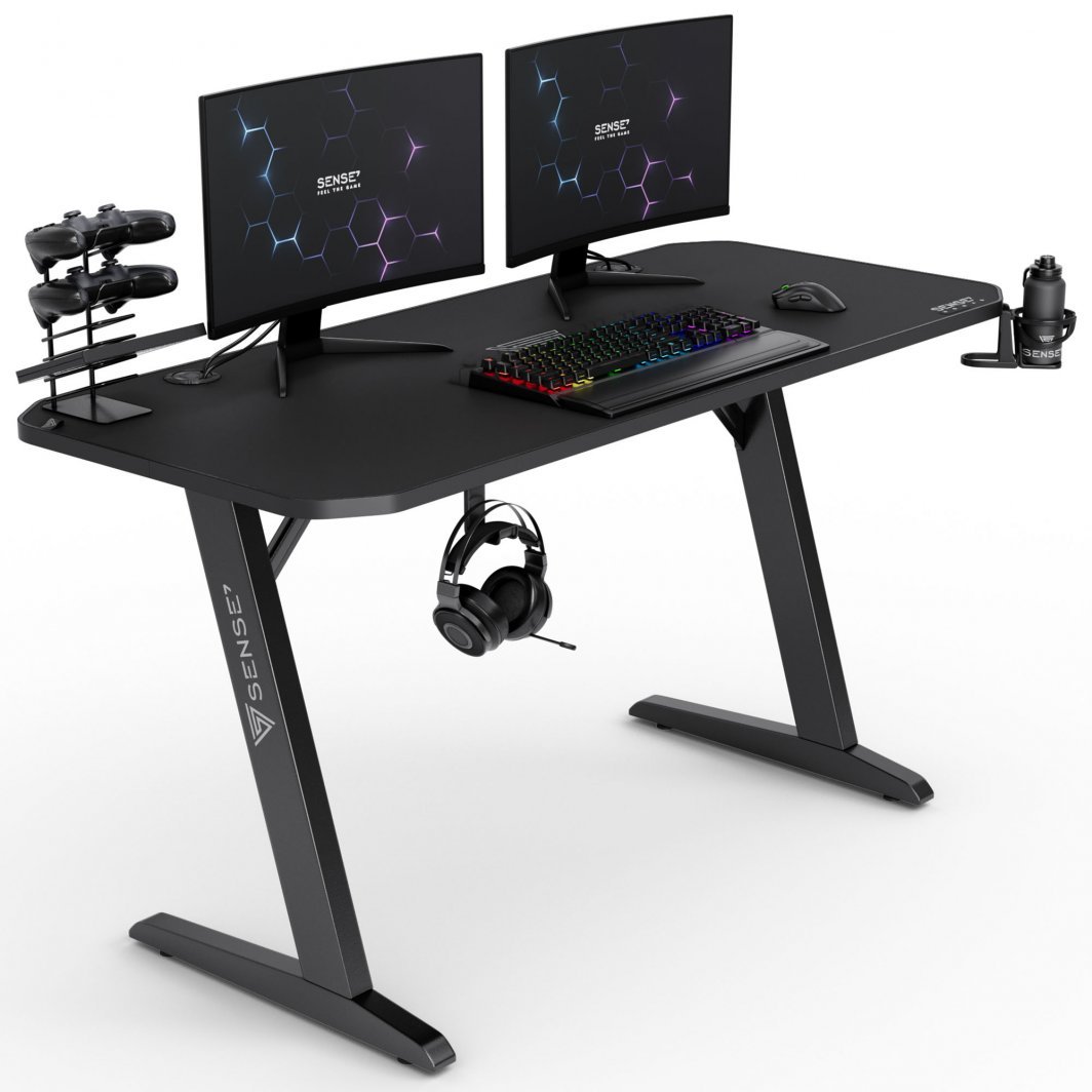 SENSE7 Classic Desk, 140cm x 60cm, Black - Image 1