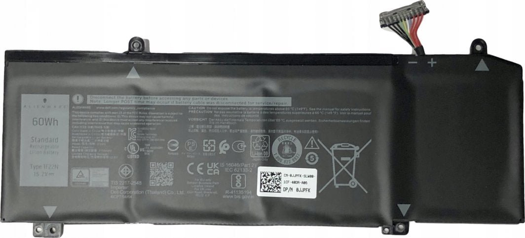 Dell 4C Battery, 60WHr, Li-Ion, Black - Image 1