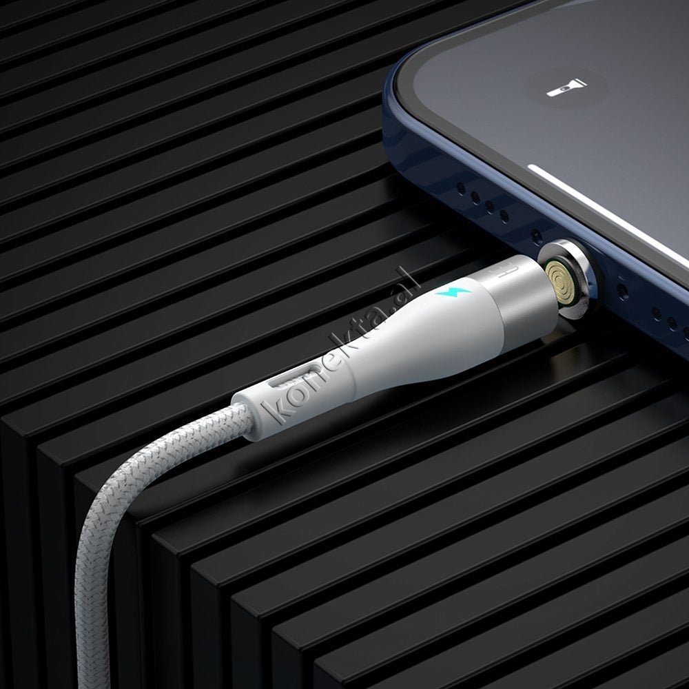 Baseus Kabell USB Me Koke Magnetike 3 Ne 1 Lightning, Micro & Type-C, E Zeze / E Bardhe - Thumbnail 14