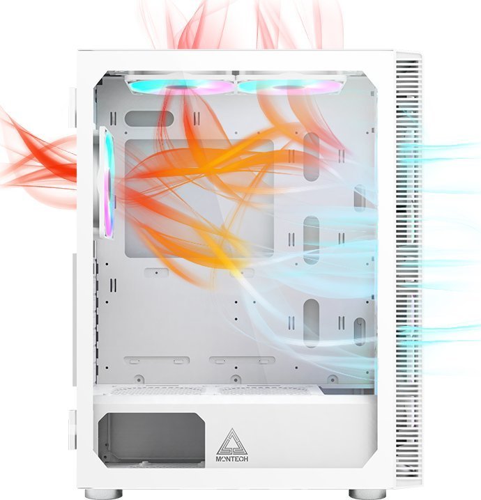 Montech X3 TG RGB Case, White, Midi Tower - Thumbnail 3